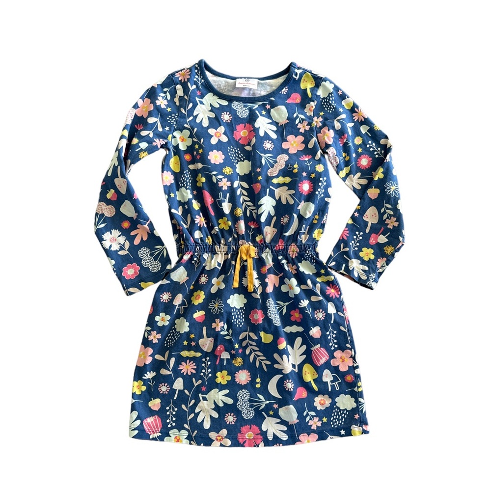 Hanna Andersson Blue Floral Girls Casual Dress